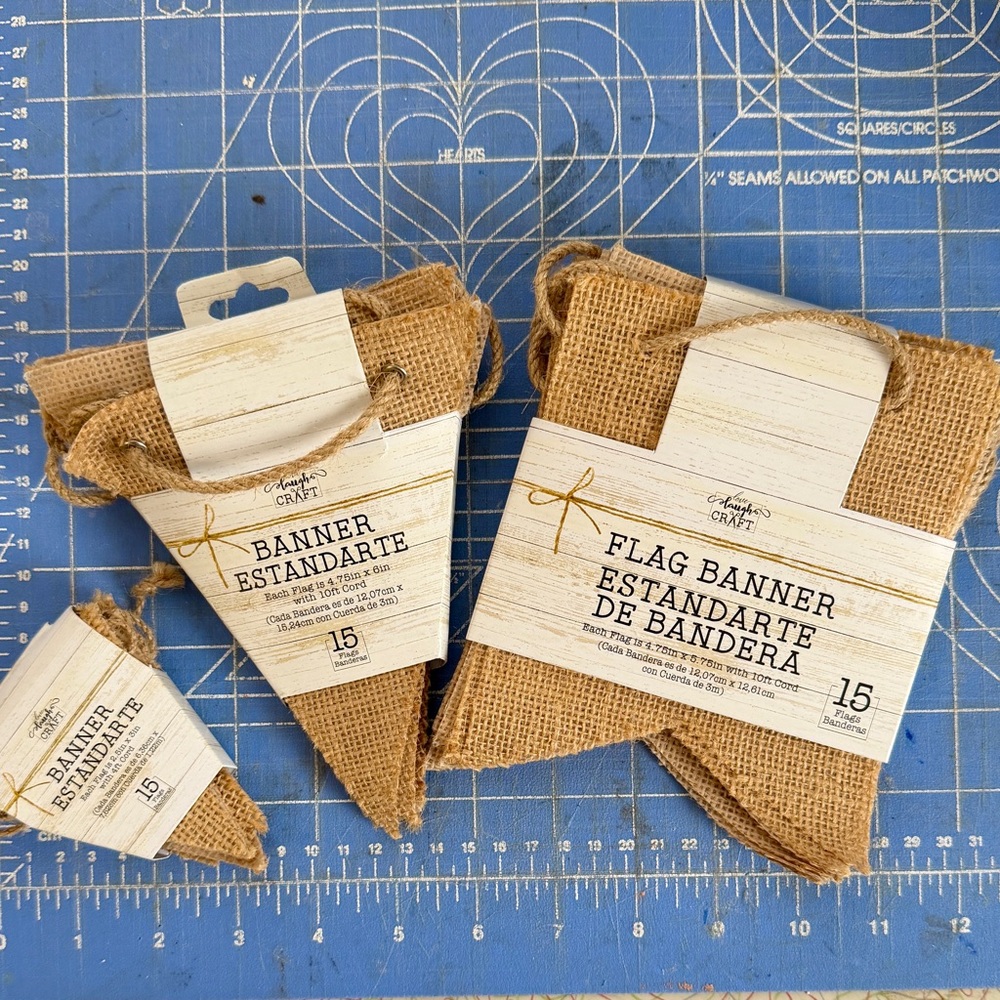 Celebrate It Burlap Flag Banner - Natural Brown